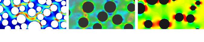 Pressure and stress fields around circular inclusions