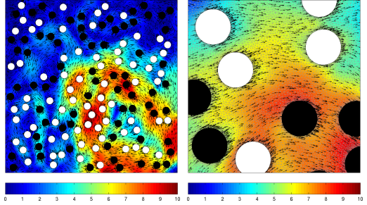 Sedimentation study: velocity magnitude with arrows